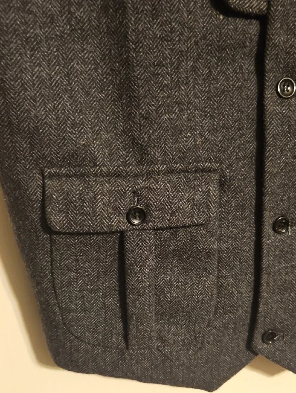 Paul Jones Men's Gray Herringbone Vest